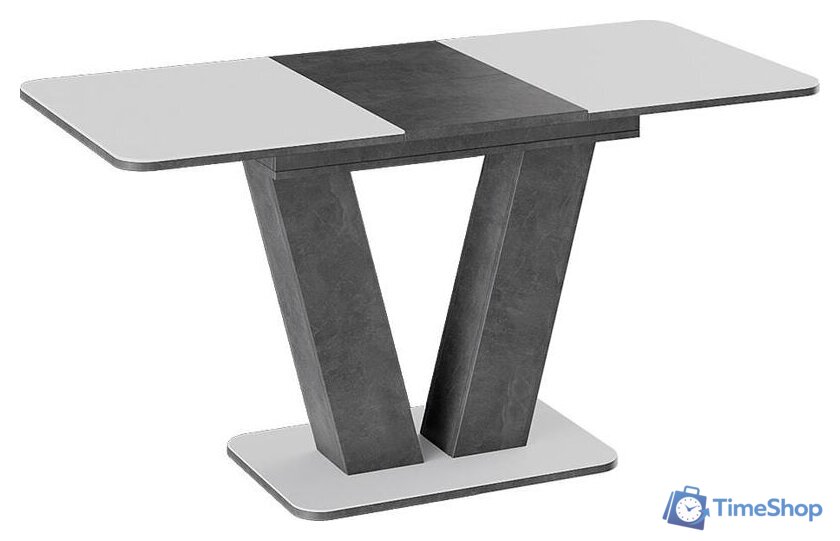 Кухонный стол Трия Чинзано тип 1 раздвижной (моод темный/стекло белое матовое) - Изображение №2 — Интернет-магазин Time-Shop