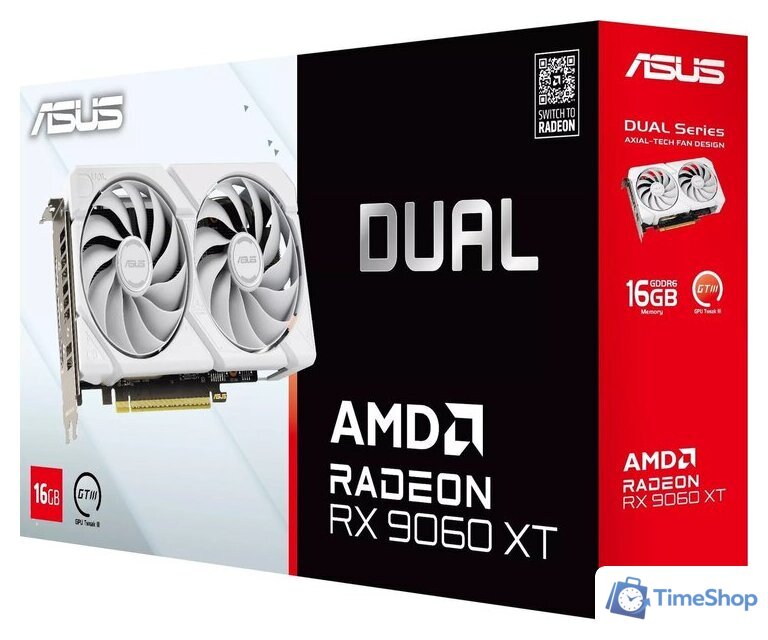 Видеокарта ASUS Dual Radeon RX 9060 XT 16GB GDDR6 White Edition DUAL-RX9060XT-16G-WHITE - Изображение №12 — Интернет-магазин Time-Shop