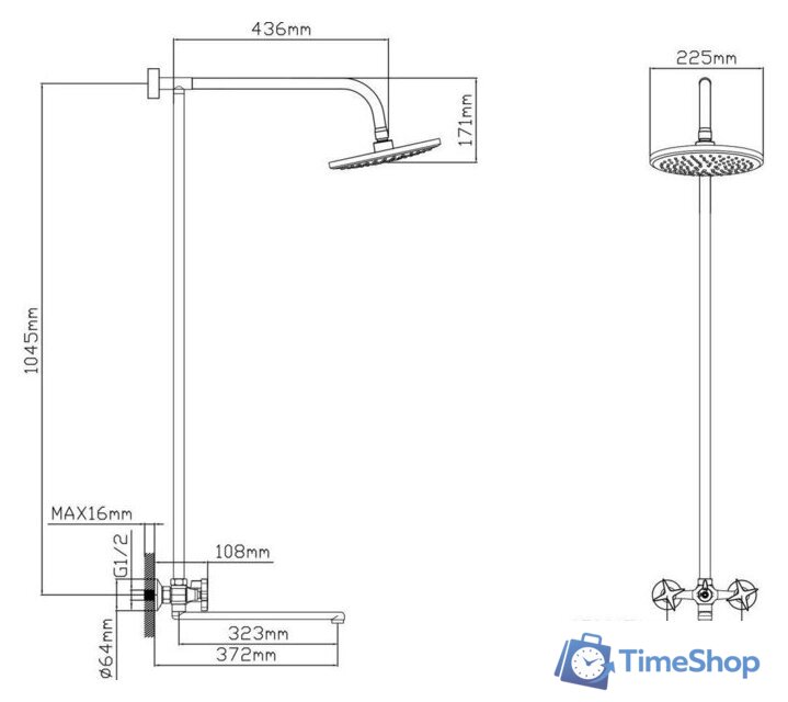 Душевая система  AV Engineering AVROL15-D35 - Изображение №2 — Интернет-магазин Time-Shop