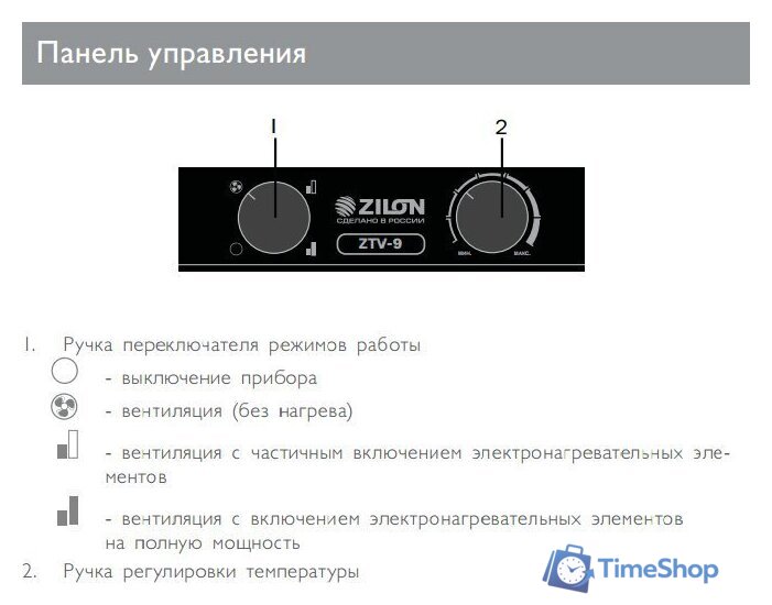 Электрическая тепловая пушка ZILON ZTV-30 - Изображение №3 — Интернет-магазин Time-Shop