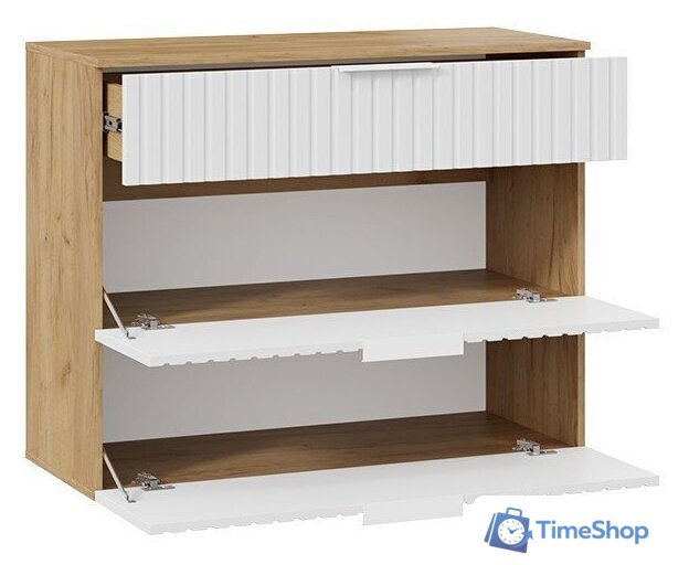 Тумба для обуви Трия Хилтон комбинированная Исп.2.3 (дуб крафт золотой/белый матовый) - Изображение №3 — Интернет-магазин Time-Shop