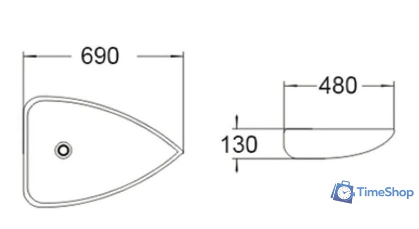 Умывальник SantiLine SL-1033 - Изображение №2 — Интернет-магазин Time-Shop