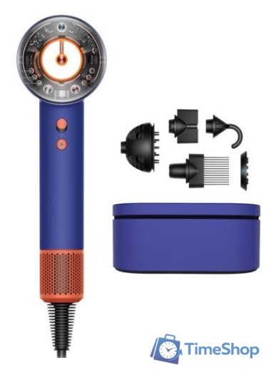 Фен Dyson HD16 Supersonic Nural Curly+Coily (евровилка, синие румяна/топаз) - Изображение №1 — Интернет-магазин Time-Shop