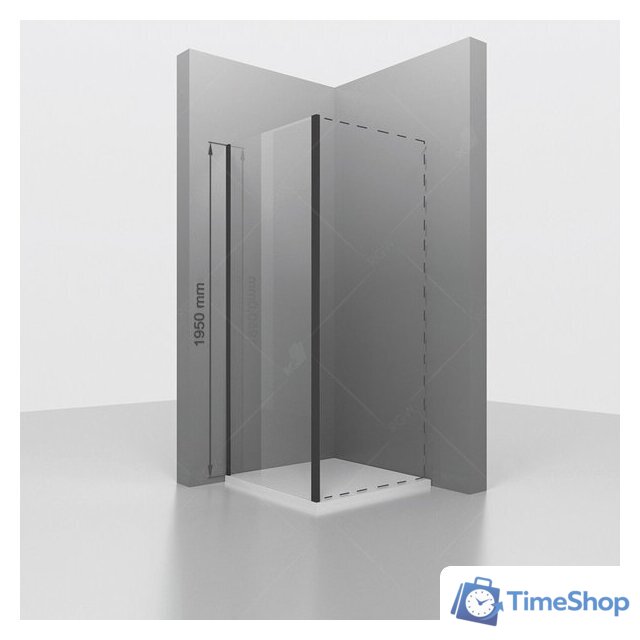 Душевая стенка RGW Z-050-2B 352205208-14 80 (черный/прозрачное стекло) - Изображение №1 — Интернет-магазин Time-Shop