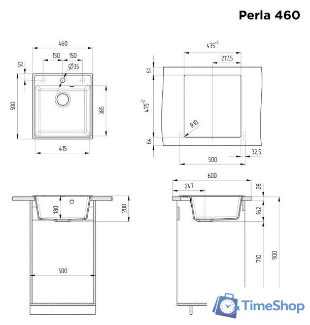 Кухонная мойка MAUNFELD Perla 460 MFQS-460B - Изображение №3 — Интернет-магазин Time-Shop