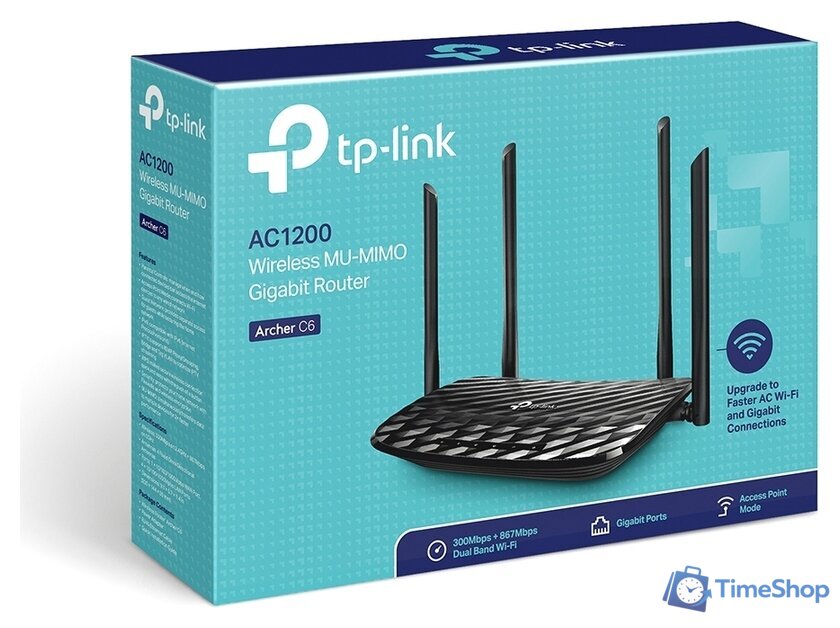 Wi-Fi роутер TP-Link Archer C6 V2 - Изображение №4 — Интернет-магазин Time-Shop