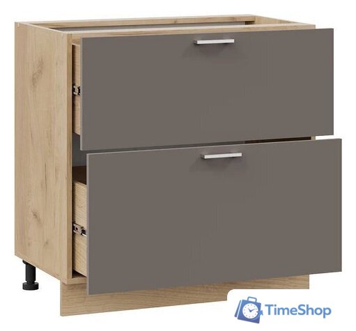 Шкаф напольный Трия Габриэлла 1Н8Я2 с двумя ящиками (дуб крафт золотой/муссон) - Изображение №2 — Интернет-магазин Time-Shop