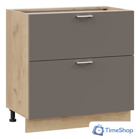 Шкаф напольный Трия Габриэлла 1Н8Я2 с двумя ящиками (дуб крафт золотой/муссон) - Изображение №1 — Интернет-магазин Time-Shop