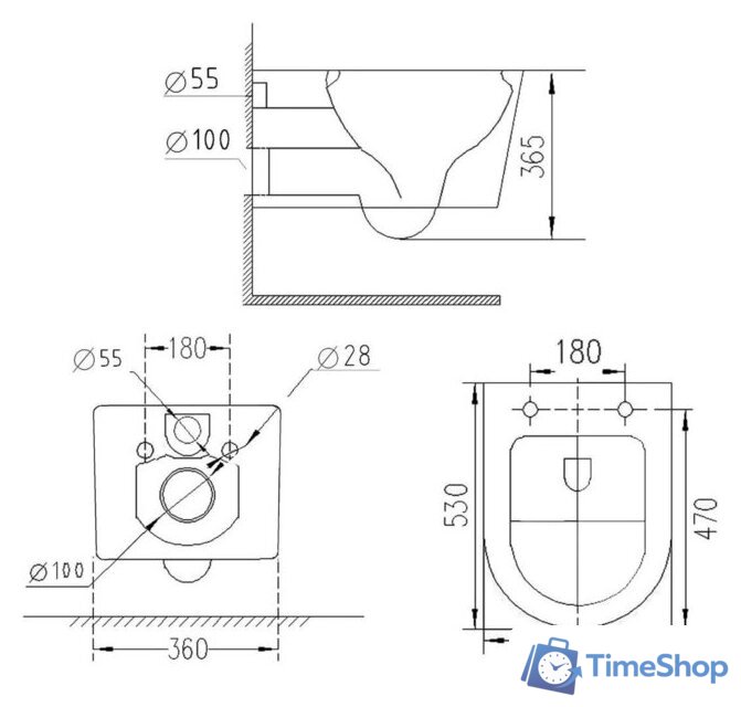 Унитаз подвесной Roxen Vortex 530160-01 Rimless Soft Close - Изображение №9 — Интернет-магазин Time-Shop