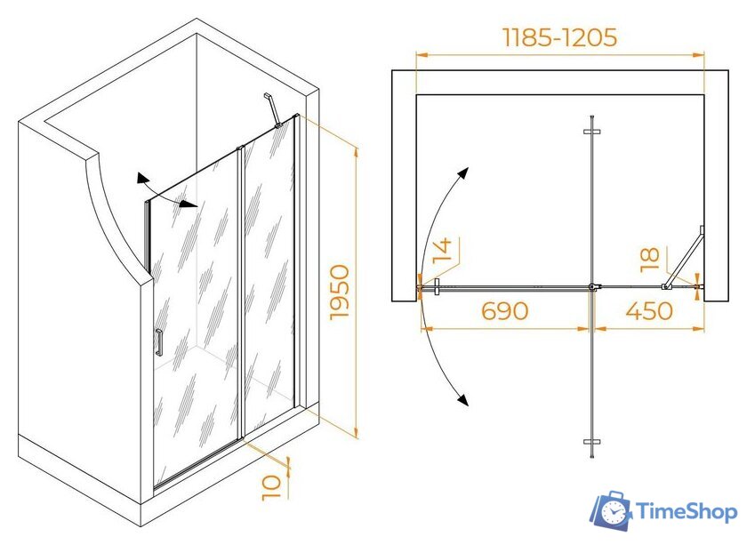 Душевая дверь RGW LE-004 351200412-21 - Изображение №4 — Интернет-магазин Time-Shop