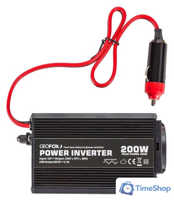 Автомобильный инвертор GEOFOX M 200W - Изображение №4 — Интернет-магазин Time-Shop