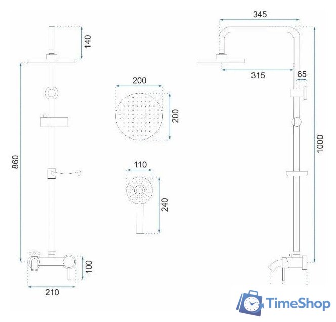 Душевая система  Rea Luis REA-P7007 (хром) - Изображение №8 — Интернет-магазин Time-Shop