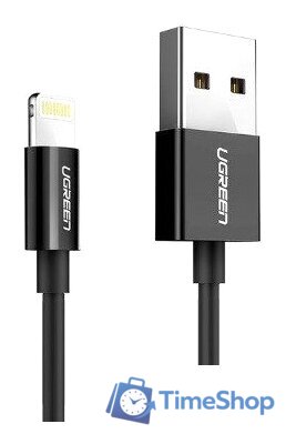 Кабель Ugreen US155 80823 USB Type-A - Lightning (2 м, черный) - Изображение №1 — Интернет-магазин Time-Shop