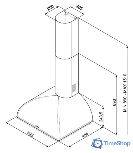 Кухонная вытяжка Smeg KS59AOE2 - Изображение №2 — Интернет-магазин Time-Shop