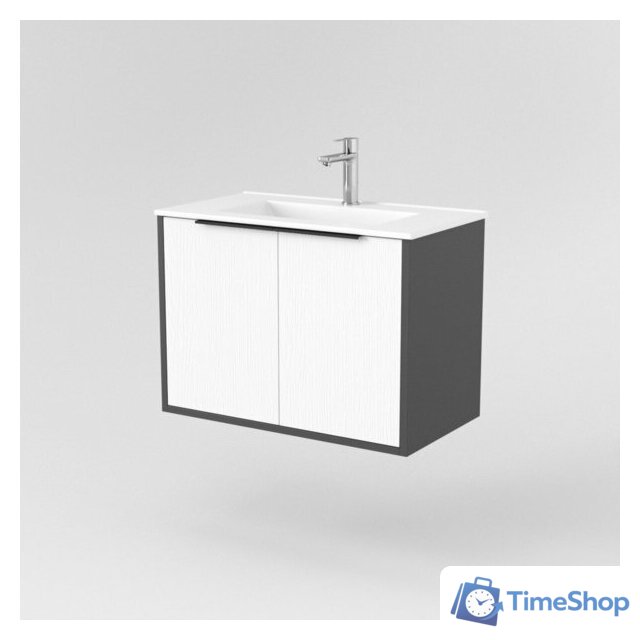  Дабер Тумба под умывальник 018 WeltWasser Deilbach 7517-70 Т18.7W.0.20Ч (белый древесный/серый/ручка черная) - Изображение №2 — Интернет-магазин Time-Shop