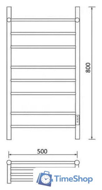 Полотенцесушитель Маргроид Ferrum Вид 10 СНШ 80x50 (латунь матовая, таймер справа) - Изображение №3 — Интернет-магазин Time-Shop