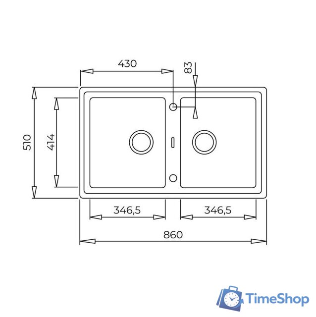 Кухонная мойка TEKA Stone 90 B-TG 2B (белый) - Изображение №2 — Интернет-магазин Time-Shop