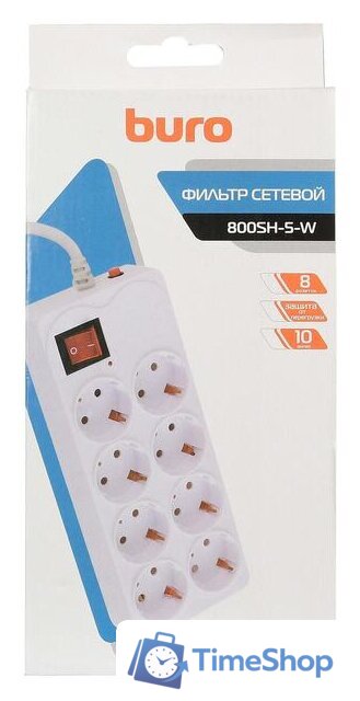 Сетевой фильтр Buro 800SH-5-W - Изображение №4 — Интернет-магазин Time-Shop
