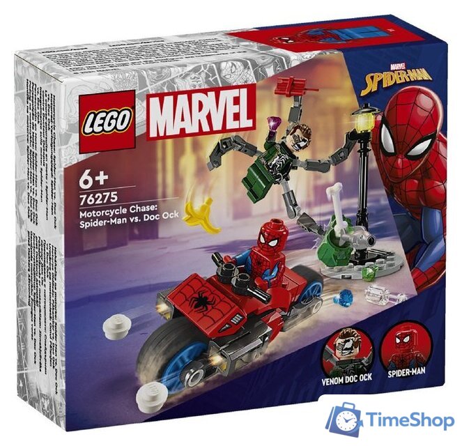 Конструктор LEGO Marvel Super Heroes 76275 Погоня на мотоцикле: Человек-паук против Док Ока - Изображение №1 — Интернет-магазин Time-Shop