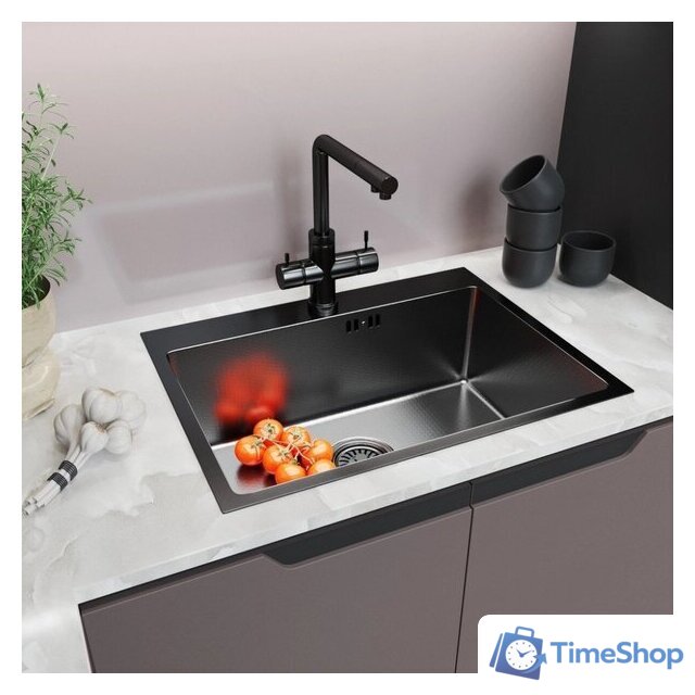 Кухонная мойка Mixline Pro 552933 (черный графит, с сифоном) - Изображение №6 — Интернет-магазин Time-Shop