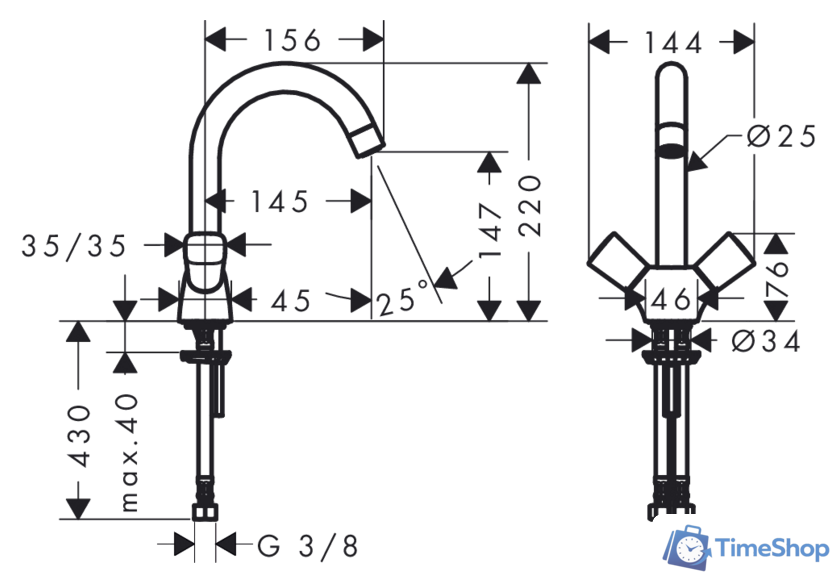 Смеситель Hansgrohe Logis 71221000 - Изображение №2 — Интернет-магазин Time-Shop