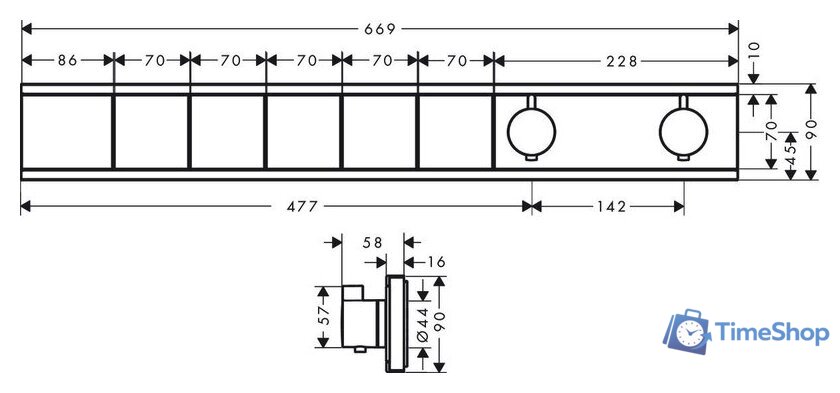 Смеситель без скрытого механизма Hansgrohe RainSelect 15384700 (белый) - Изображение №2 — Интернет-магазин Time-Shop