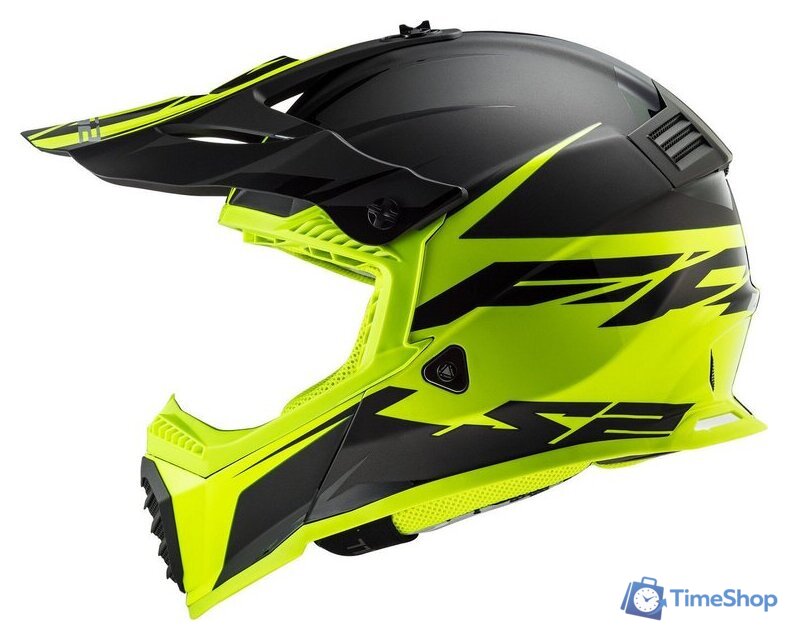 Мотошлем LS2 MX1299 (MX437) Fast Evo Roar (L, черный/зеленый) - Изображение №7 — Интернет-магазин Time-Shop