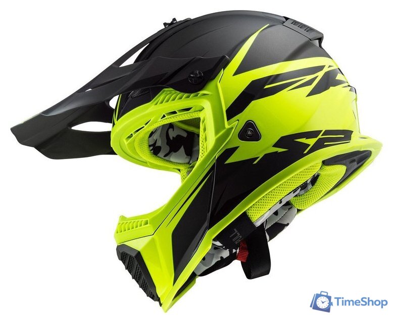 Мотошлем LS2 MX1299 (MX437) Fast Evo Roar (L, черный/зеленый) - Изображение №6 — Интернет-магазин Time-Shop