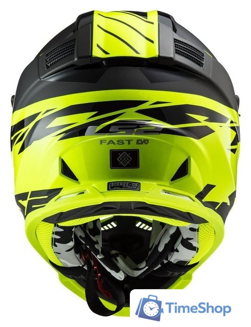 Мотошлем LS2 MX1299 (MX437) Fast Evo Roar (L, черный/зеленый) - Изображение №8 — Интернет-магазин Time-Shop