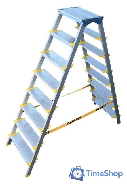 Лестница-стремянка Алюмет ASD 5208 (2х8 ступеней) - Изображение №1 — Интернет-магазин Time-Shop