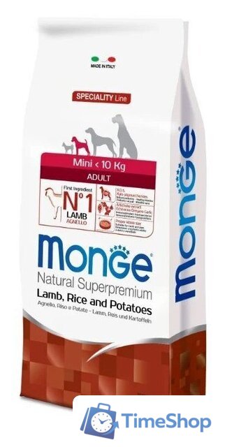 Сухой корм для собак Monge Speciality Adult Mini Lamb Rice & Potato 7.5 кг - Изображение №1 — Интернет-магазин Time-Shop