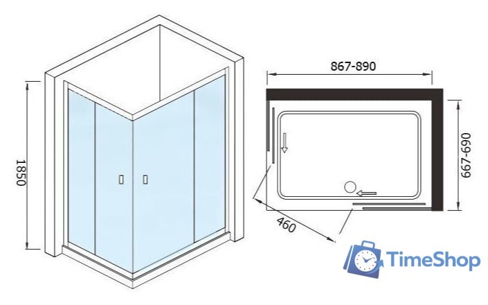 Душевой уголок WeltWasser WW200 200QS22-9070 - Изображение №6 — Интернет-магазин Time-Shop