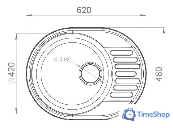 Кухонная мойка GranFest QUARZ Z-58 (черный) - Изображение №3 — Интернет-магазин Time-Shop