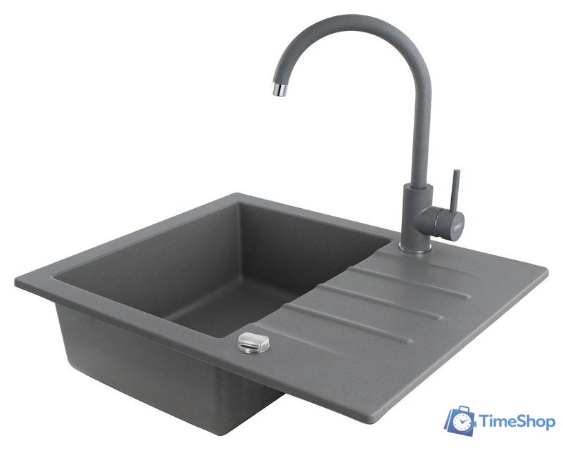 Кухонная мойка Kernau KGS A 4560 1B1D Grey Metallic - Изображение №6 — Интернет-магазин Time-Shop