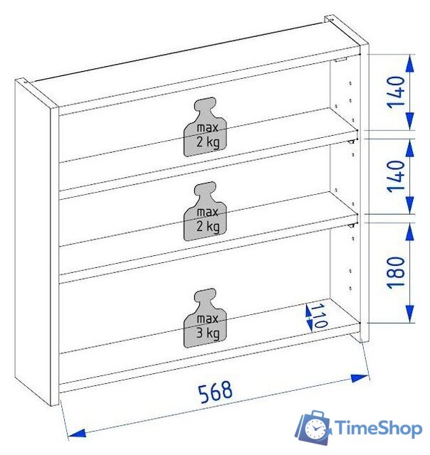  Lauter Шкаф с зеркалом Mia 60 (кашемир) - Изображение №4 — Интернет-магазин Time-Shop