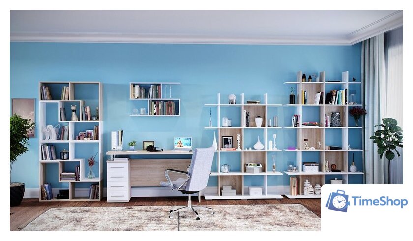 Стеллаж Сокол СТ-6 (венге, беленый дуб) - Изображение №2 — Интернет-магазин Time-Shop