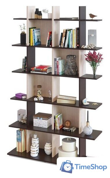 Стеллаж Сокол СТ-6 (венге, беленый дуб) - Изображение №1 — Интернет-магазин Time-Shop