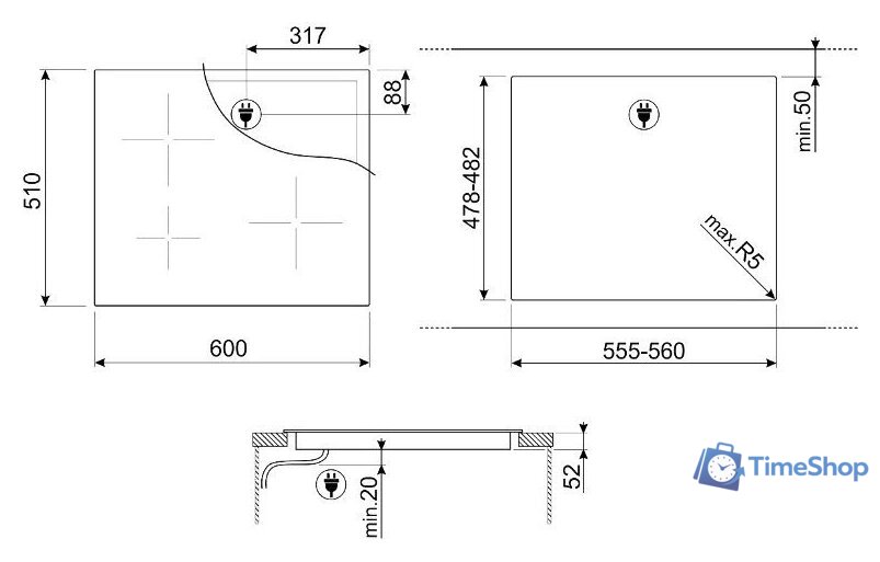 Варочная панель Smeg SI2641DP - Изображение №4 — Интернет-магазин Time-Shop