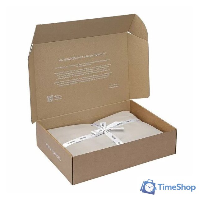 Простыня Tkano Essential TK24-SH0009 (серый/бежевый) - Изображение №2 — Интернет-магазин Time-Shop