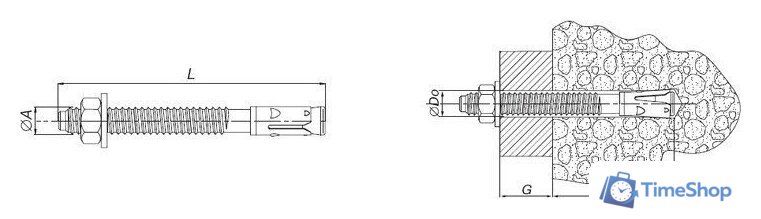 Анкер клиновой ЕКТ CV012556 - Изображение №2 — Интернет-магазин Time-Shop