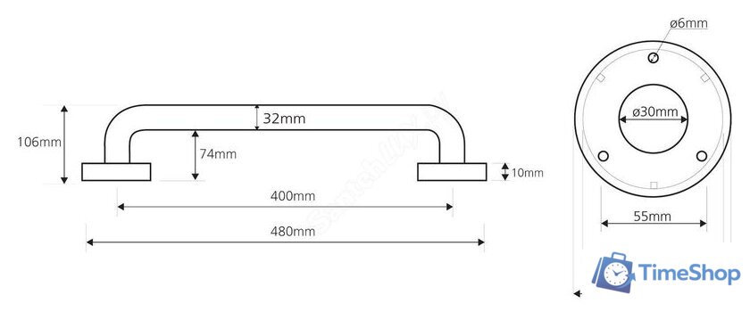Поручень Bemeta Help 301100402 - Изображение №2 — Интернет-магазин Time-Shop