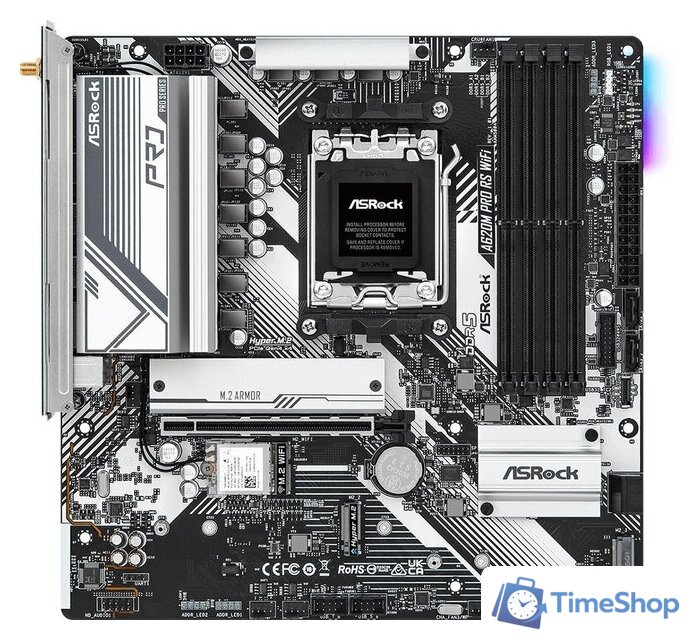 Материнская плата ASRock A620M Pro RS WiFi - Изображение №1 — Интернет-магазин Time-Shop