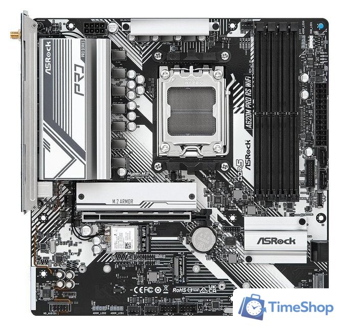 Материнская плата ASRock A620M Pro RS WiFi - Изображение №2 — Интернет-магазин Time-Shop