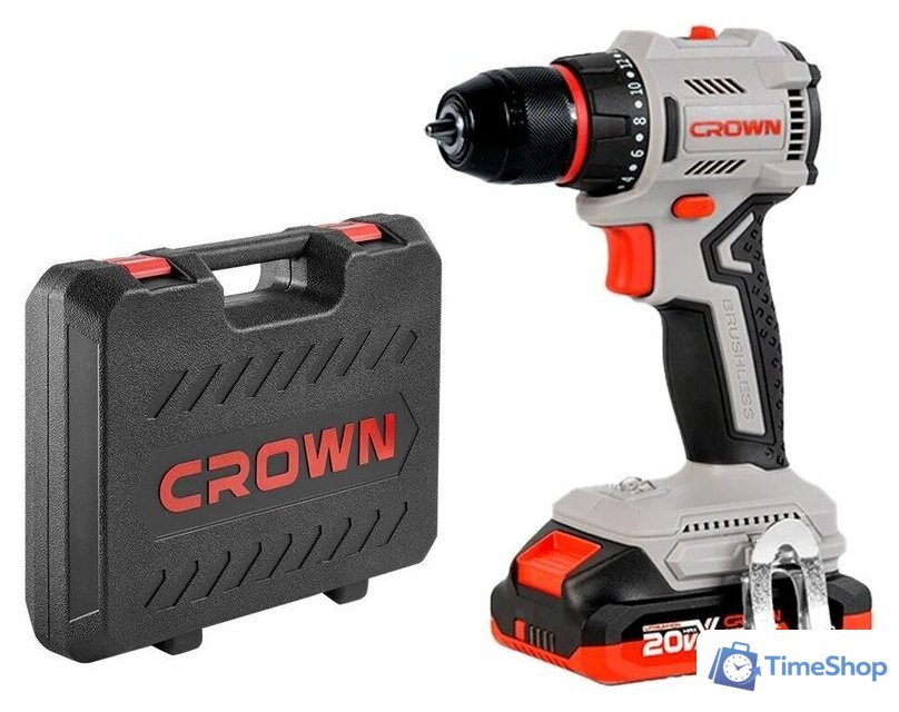 Дрель-шуруповерт Crown CT21131HMX-2 BMC (с 2-мя АКБ, кейс) - Изображение №1 — Интернет-магазин Time-Shop