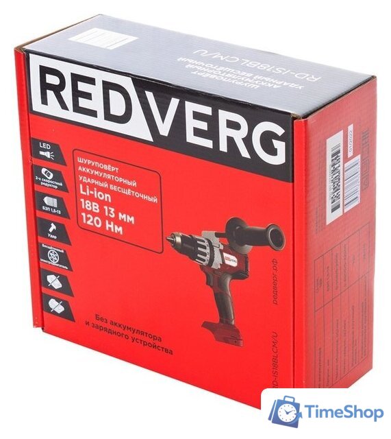 Ударная дрель-шуруповерт RedVerg RD-IS18BLCM/U (без АКБ) - Изображение №14 — Интернет-магазин Time-Shop