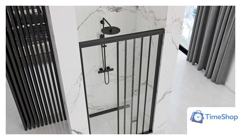 Душевая дверь Rea Alex 100 (черный/прозрачное стекло) - Изображение №2 — Интернет-магазин Time-Shop