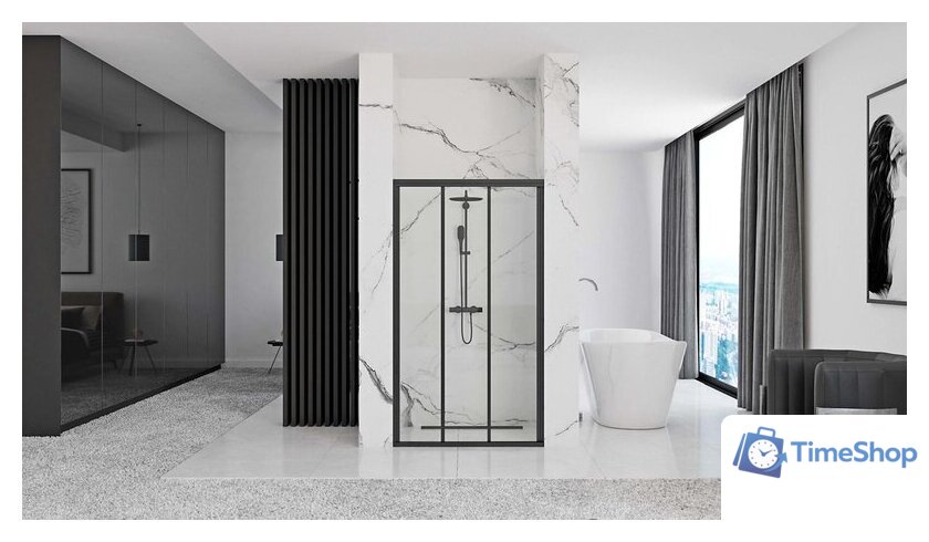 Душевая дверь Rea Alex 100 (черный/прозрачное стекло) - Изображение №3 — Интернет-магазин Time-Shop