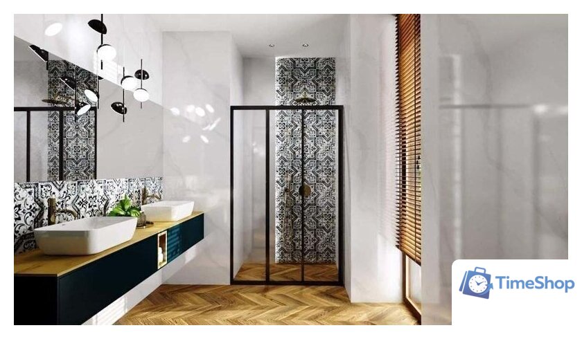 Душевая дверь Rea Alex 100 (черный/прозрачное стекло) - Изображение №5 — Интернет-магазин Time-Shop