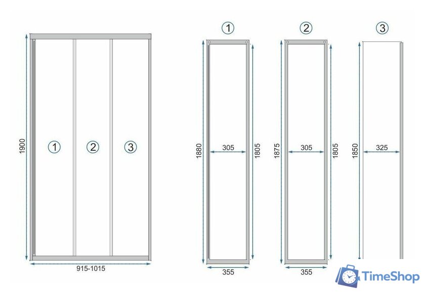Душевая дверь Rea Alex 100 (черный/прозрачное стекло) - Изображение №10 — Интернет-магазин Time-Shop