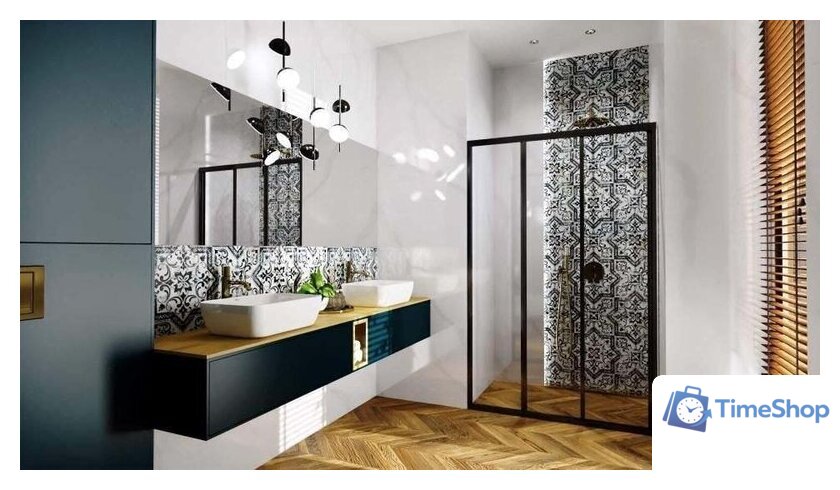 Душевая дверь Rea Alex 100 (черный/прозрачное стекло) - Изображение №8 — Интернет-магазин Time-Shop